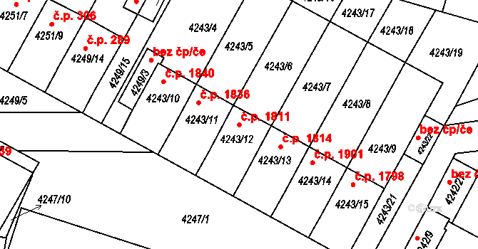 Boskovice 1811 na parcele st. 4243/12 v KÚ Boskovice, Katastrální mapa