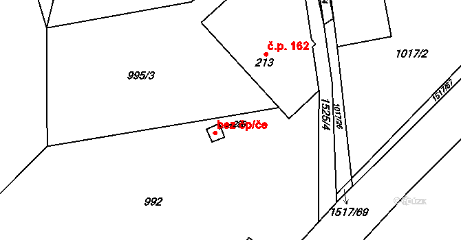 Rovečné 38378477 na parcele st. 286 v KÚ Rovečné, Katastrální mapa