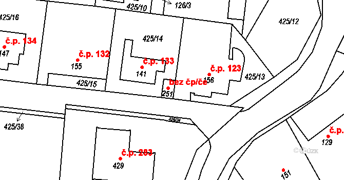 Úholičky 39611477 na parcele st. 251 v KÚ Úholičky, Katastrální mapa