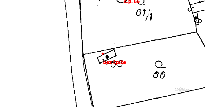 Heřmanova Huť 39634477 na parcele st. 65 v KÚ Horní Sekyřany, Katastrální mapa