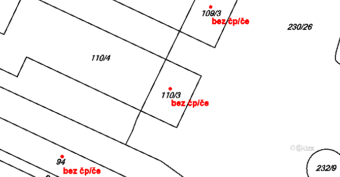 Bojanovice 40935477 na parcele st. 110/4 v KÚ Bojanovice u Znojma, Katastrální mapa