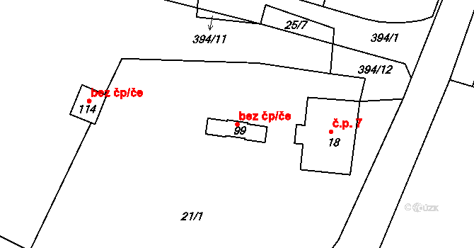 Tuřany 42086477 na parcele st. 99 v KÚ Tuřany u Kynšperku nad Ohří, Katastrální mapa