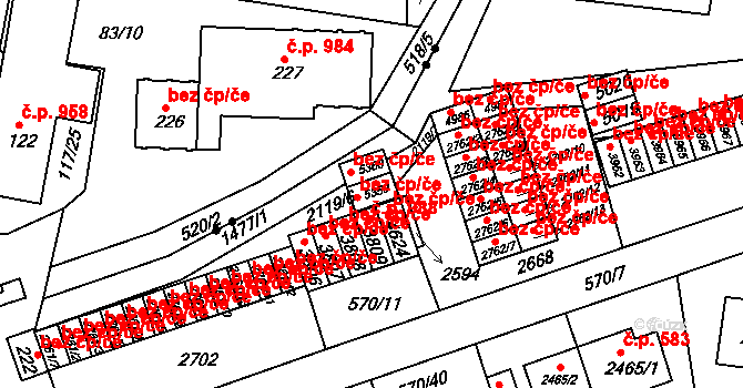 Třebíč 42248477 na parcele st. 5359 v KÚ Třebíč, Katastrální mapa