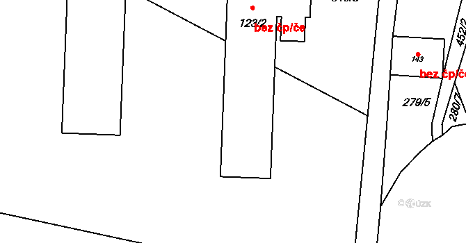 Bařice-Velké Těšany 43139477 na parcele st. 123/2 v KÚ Bařice, Katastrální mapa