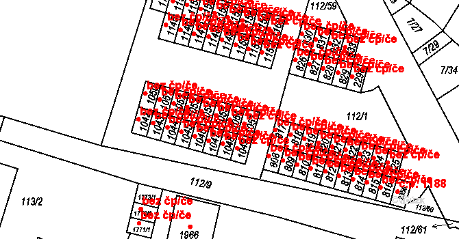 Třebíč 44146477 na parcele st. 1056 v KÚ Podklášteří, Katastrální mapa