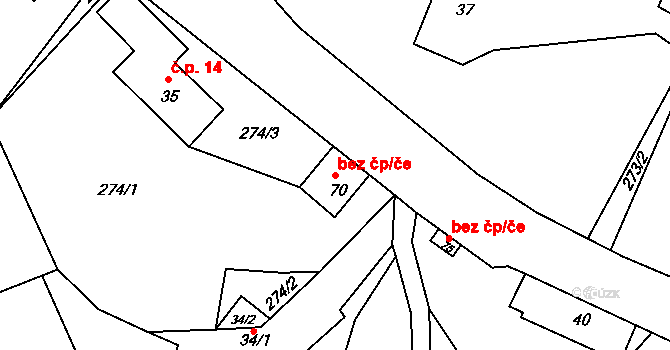 Syřenov 44731477 na parcele st. 70 v KÚ Žďár u Kumburku, Katastrální mapa