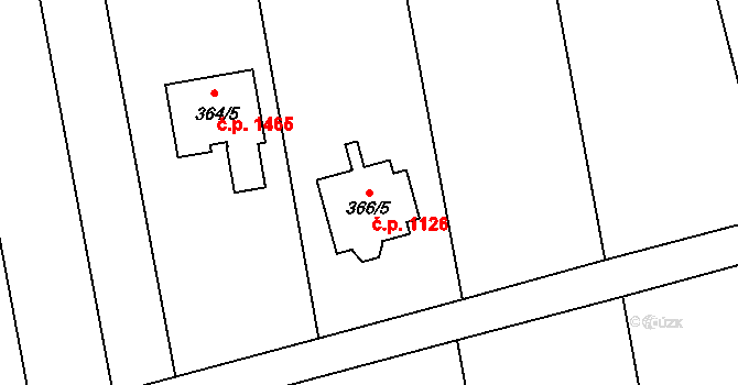 Kylešovice 1126, Opava na parcele st. 366/5 v KÚ Kylešovice, Katastrální mapa