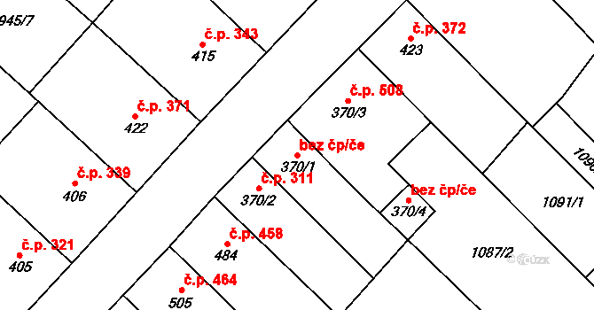 Kvasice 45014477 na parcele st. 370/1 v KÚ Kvasice, Katastrální mapa