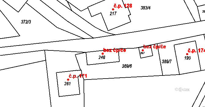 Sádek 46536477 na parcele st. 246 v KÚ Sádek u Poličky, Katastrální mapa