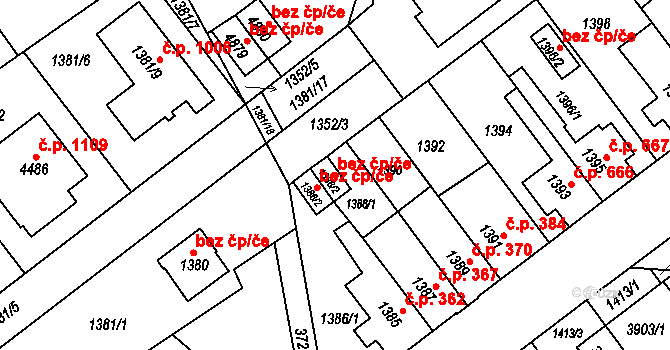 Žamberk 48654477 na parcele st. 1388/2 v KÚ Žamberk, Katastrální mapa