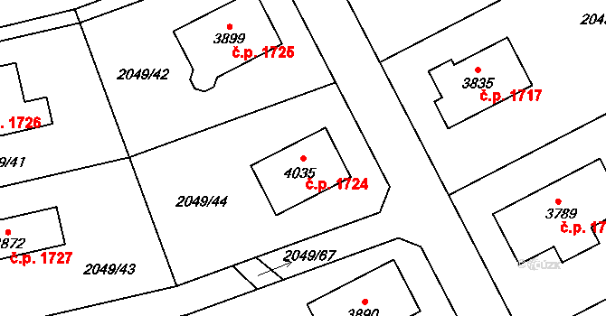 Humpolec 1724 na parcele st. 4035 v KÚ Humpolec, Katastrální mapa