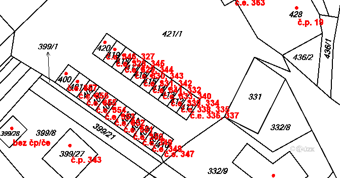 Povrly 329,344 na parcele st. 418 v KÚ Povrly, Katastrální mapa
