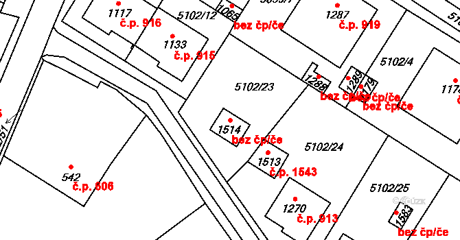 Hrušovany nad Jevišovkou 95866477 na parcele st. 1514 v KÚ Hrušovany nad Jevišovkou, Katastrální mapa