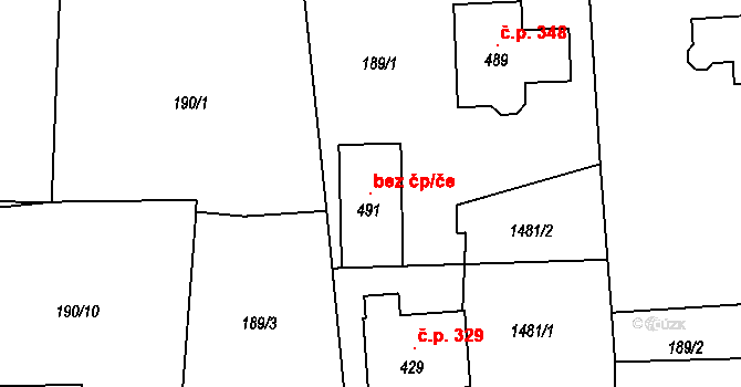 Chyše 96589477 na parcele st. 491 v KÚ Chyše, Katastrální mapa