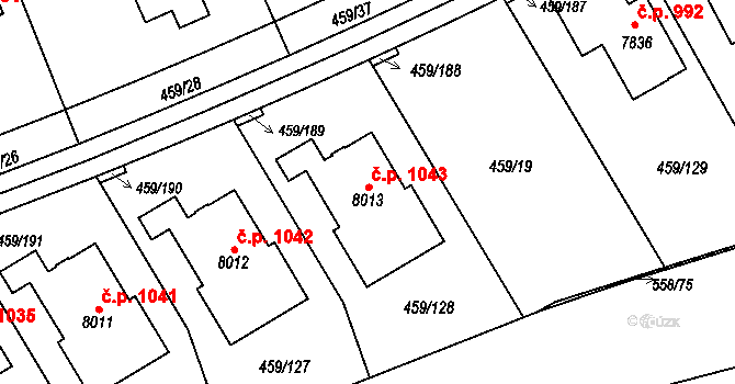 Beroun-Závodí 1043, Beroun na parcele st. 8013 v KÚ Beroun, Katastrální mapa