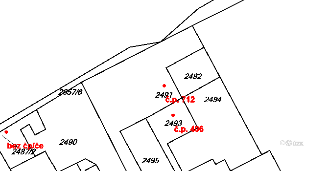 Libušín 712 na parcele st. 2491 v KÚ Libušín, Katastrální mapa