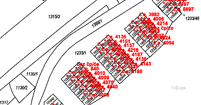 Bukov 4901, Ústí nad Labem na parcele st. 1233/22 v KÚ Bukov, Katastrální mapa