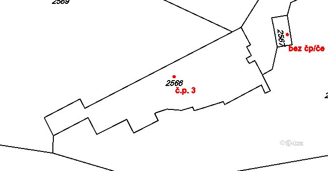 Krč 3, Praha na parcele st. 2566 v KÚ Krč, Katastrální mapa