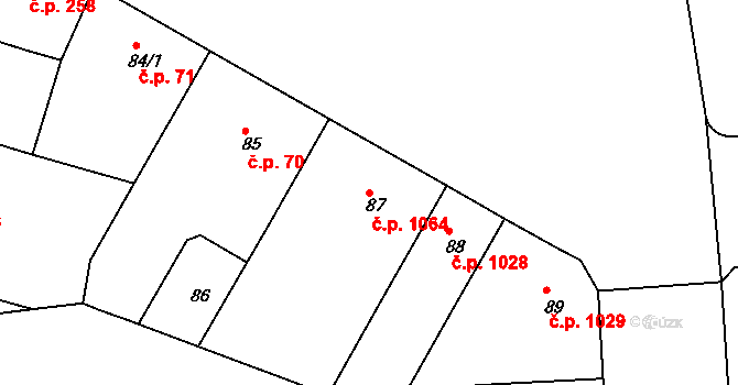 Smíchov 1064, Praha na parcele st. 87 v KÚ Smíchov, Katastrální mapa