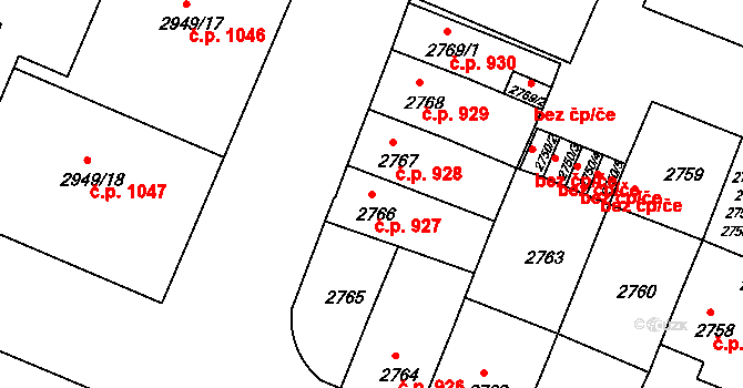 České Budějovice 3 927, České Budějovice na parcele st. 2766 v KÚ České Budějovice 3, Katastrální mapa
