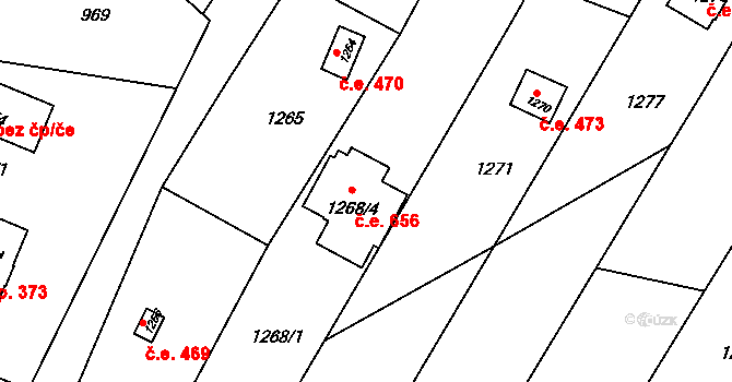 Ochoz u Brna 656 na parcele st. 1268/4 v KÚ Ochoz u Brna, Katastrální mapa