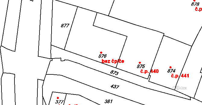 Jemnice 40162478 na parcele st. 876 v KÚ Jemnice, Katastrální mapa