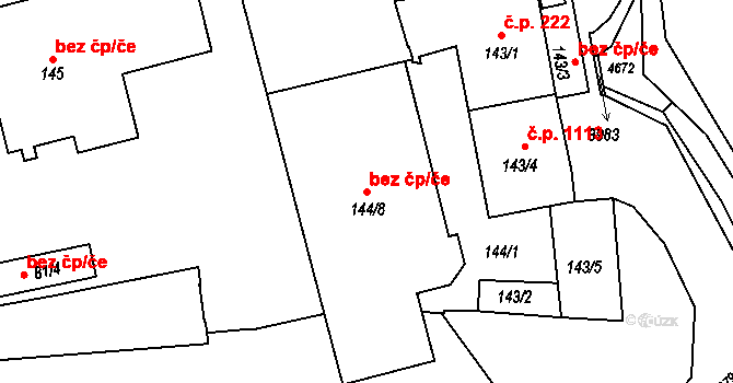 Třeboň 41018478 na parcele st. 144/8 v KÚ Třeboň, Katastrální mapa