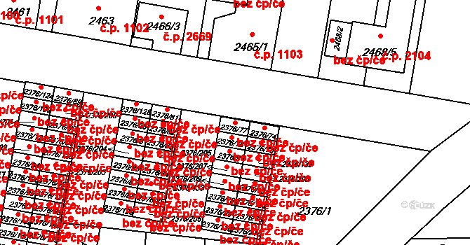 České Budějovice 42048478 na parcele st. 2376/77 v KÚ České Budějovice 5, Katastrální mapa