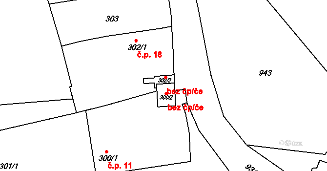 Meclov 42216478 na parcele st. 302/2 v KÚ Mrchojedy, Katastrální mapa