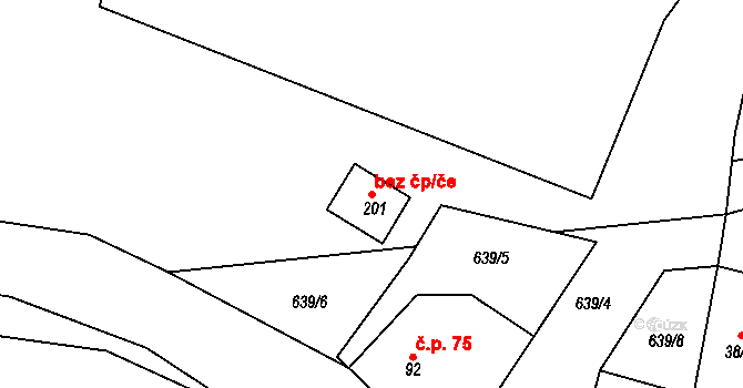 Neratovice 43553478 na parcele st. 201 v KÚ Byškovice, Katastrální mapa
