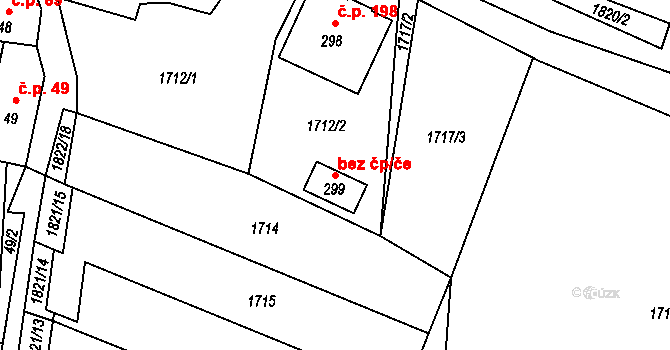 Přibyslavice 44120478 na parcele st. 299 v KÚ Přibyslavice nad Jihlavou, Katastrální mapa