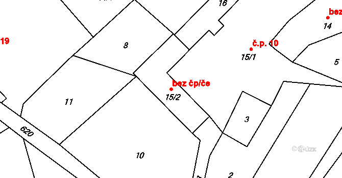 Loket 45416478 na parcele st. 15/2 v KÚ Kačerov, Katastrální mapa