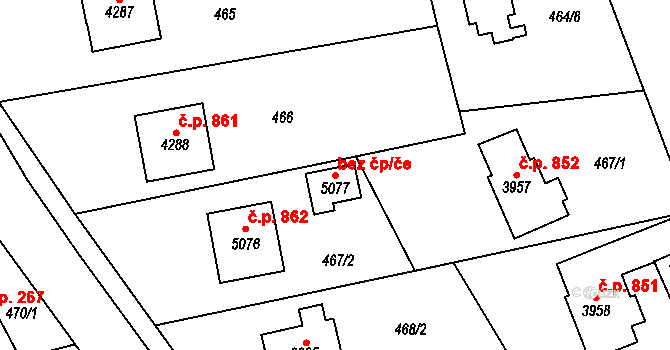 Žamberk 45532478 na parcele st. 5077 v KÚ Žamberk, Katastrální mapa