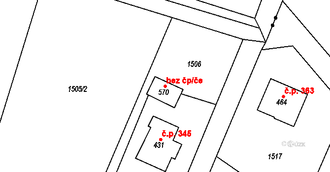 Třinec 46342478 na parcele st. 570 v KÚ Nebory, Katastrální mapa