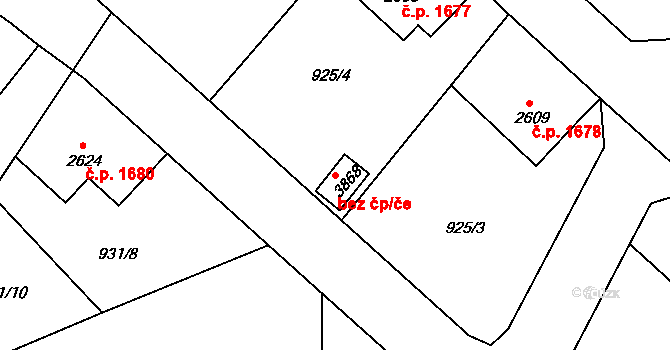 Náchod 46504478 na parcele st. 3868 v KÚ Náchod, Katastrální mapa
