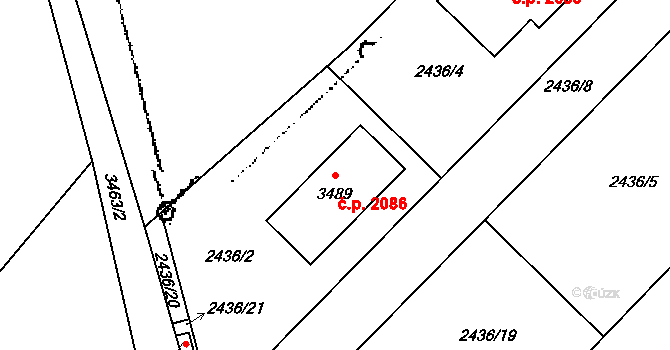 Lysá nad Labem 2086 na parcele st. 3489 v KÚ Lysá nad Labem, Katastrální mapa
