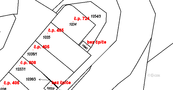 Břeclav 115883479 na parcele st. 1054/2 v KÚ Charvátská Nová Ves, Katastrální mapa