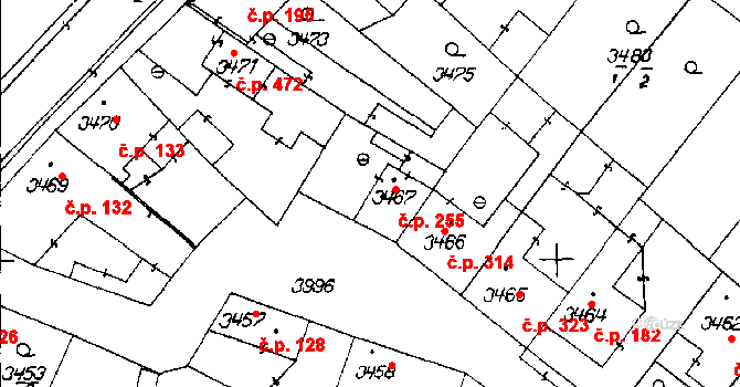 Poděbrady III 255, Poděbrady na parcele st. 3467 v KÚ Poděbrady, Katastrální mapa