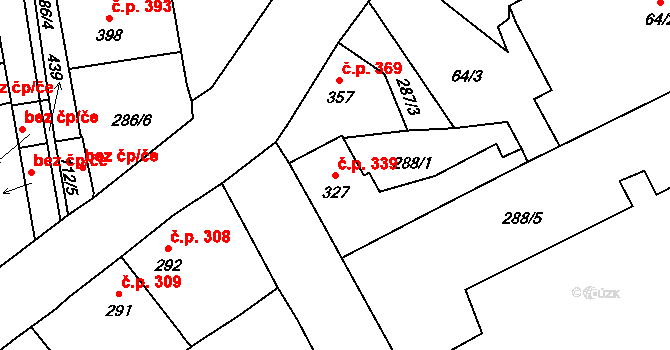 Černčice 339 na parcele st. 327 v KÚ Černčice u Loun, Katastrální mapa