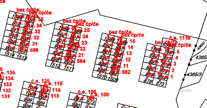 Řetenice 18, Teplice na parcele st. 890 v KÚ Teplice-Řetenice, Katastrální mapa