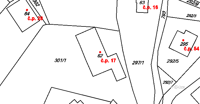 Kobylka 17, Turnov na parcele st. 62 v KÚ Bukovina u Turnova, Katastrální mapa