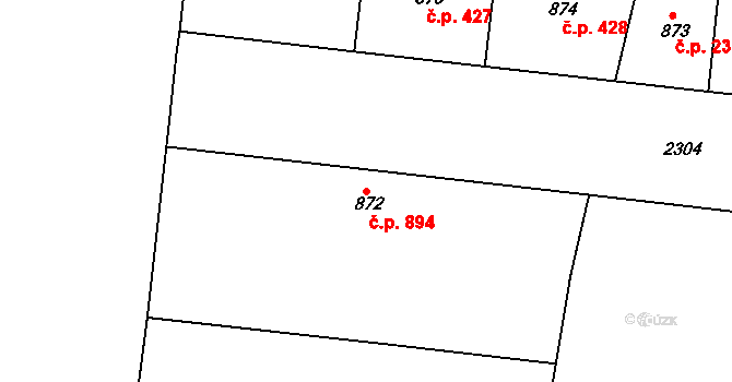 Holešovice 894, Praha na parcele st. 872 v KÚ Holešovice, Katastrální mapa