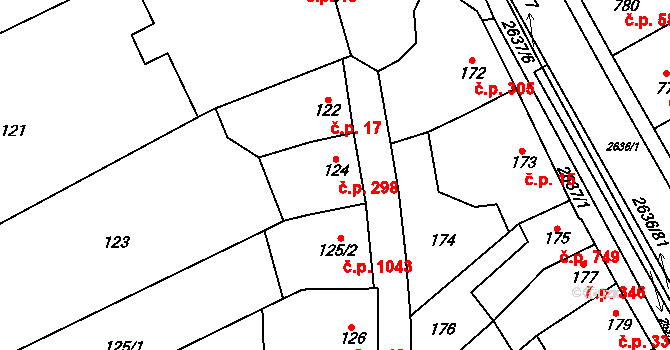 Oslavany 298 na parcele st. 124 v KÚ Oslavany, Katastrální mapa