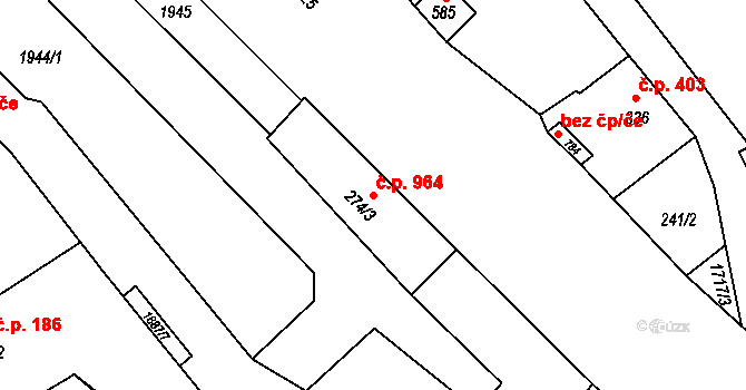 Vrchlabí 964 na parcele st. 274/3 v KÚ Vrchlabí, Katastrální mapa