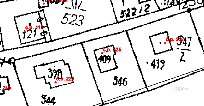 Opatovec 225 na parcele st. 409 v KÚ Opatovec, Katastrální mapa