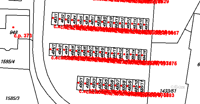 Příluky 860, Zlín na parcele st. 484/9 v KÚ Příluky u Zlína, Katastrální mapa