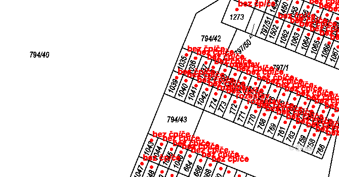 Lišov 42016479 na parcele st. 1039 v KÚ Lišov, Katastrální mapa