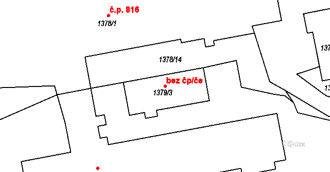 Jemnice 43376479 na parcele st. 1379/3 v KÚ Jemnice, Katastrální mapa