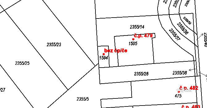Hrušovany nad Jevišovkou 43457479 na parcele st. 1594 v KÚ Hrušovany nad Jevišovkou, Katastrální mapa