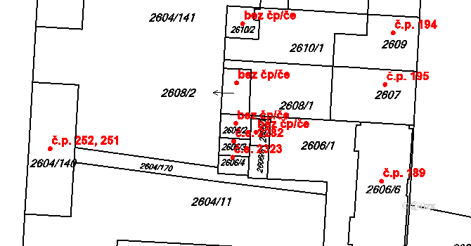 Příbram 44464479 na parcele st. 2606/2 v KÚ Příbram, Katastrální mapa